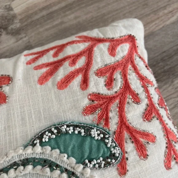 Two Coastal Beaded Pillows GUC with Zippers Beach Decor - Picture 4 of 7